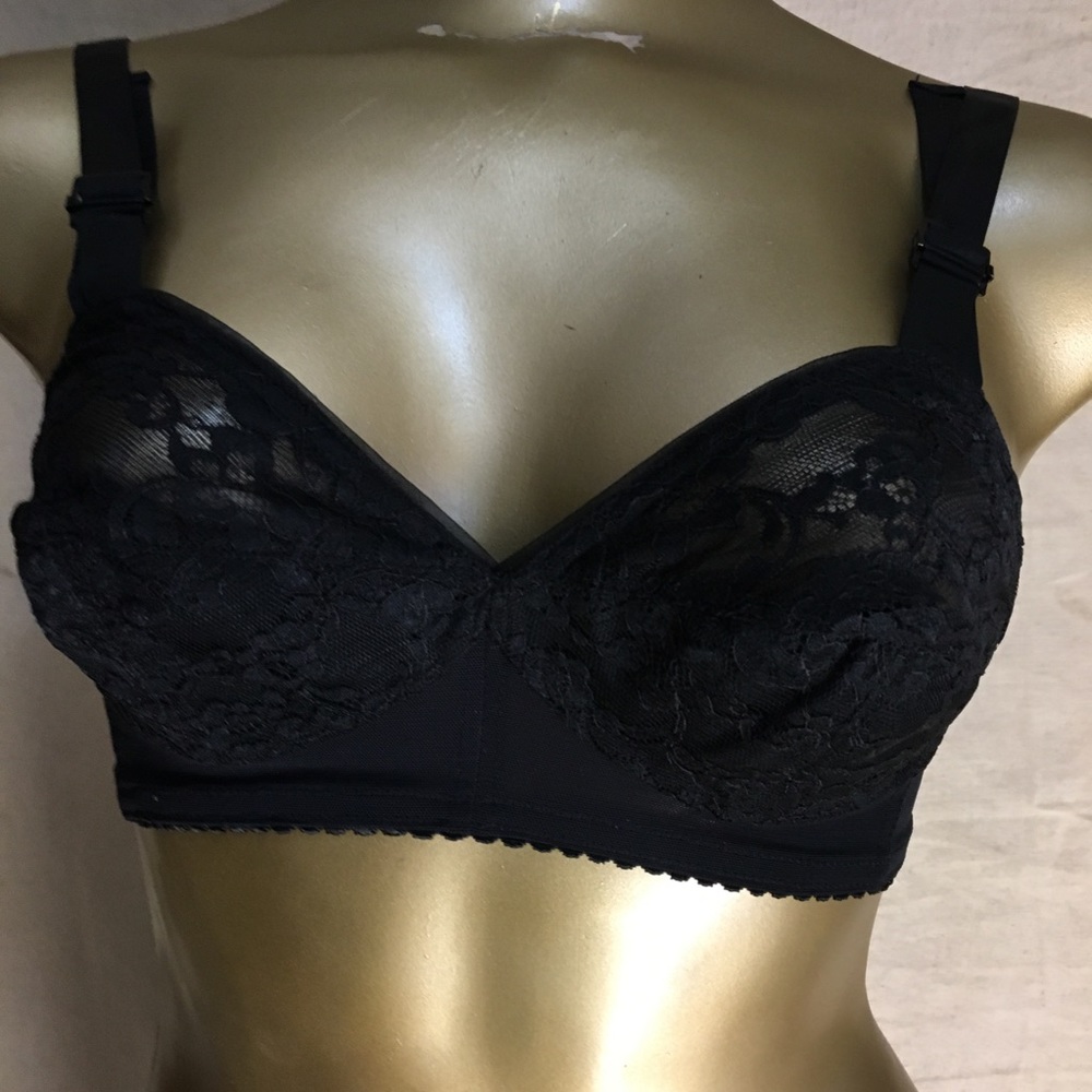 Vintage Vanity Fair Black Pinup Style Bra Size 32A - Picture 2 of 5